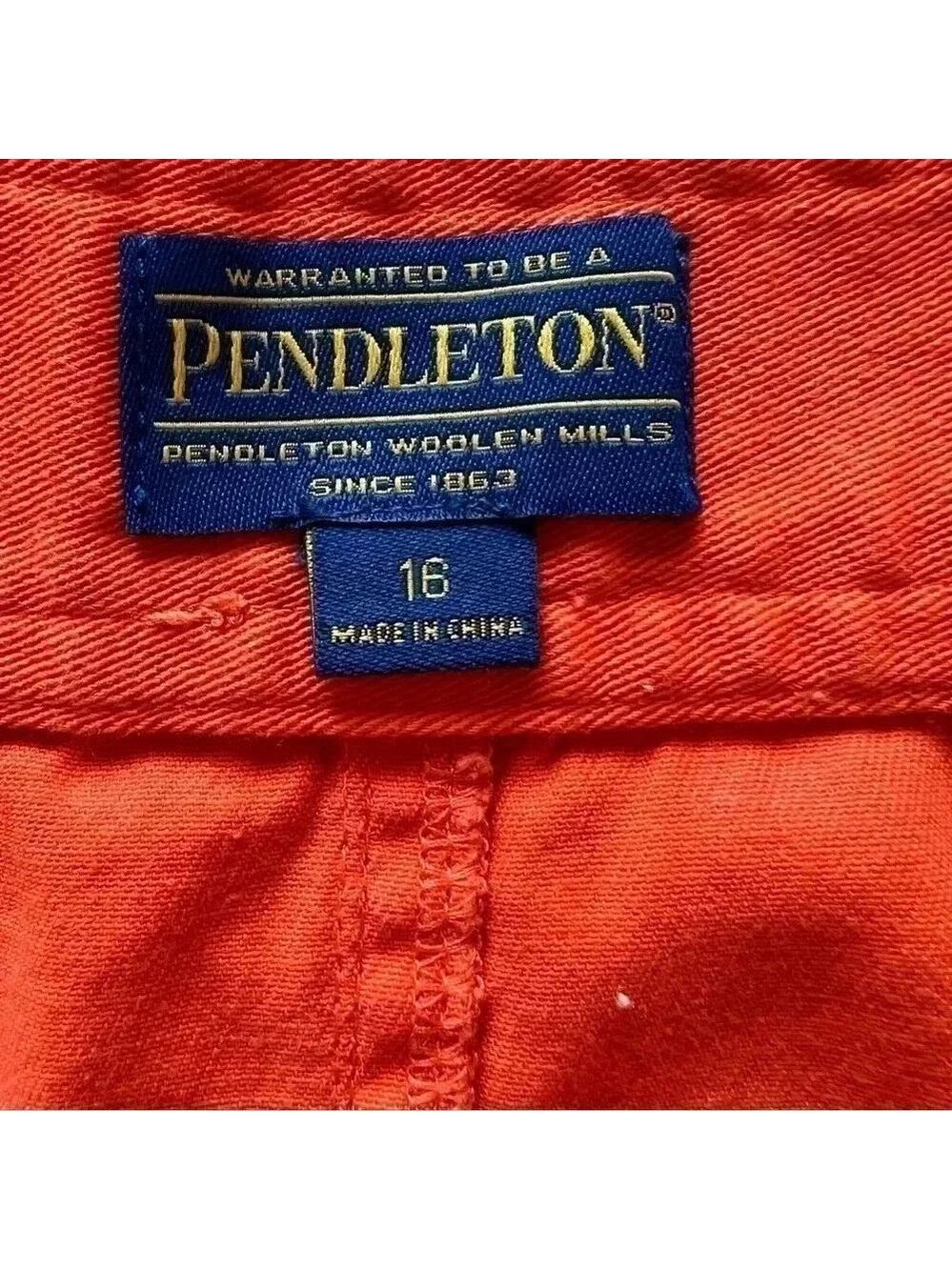Pendleton Denim Jean Skirt Orange Straight Pencil Women’s Size 16 - Picture 2 of 6
